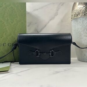 Gucci horsebit Black on Black crossbody bag limited Edition sold out full set